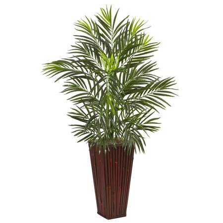 NEARLY NATURAL Areca Palm in Bamboo Planter 6968